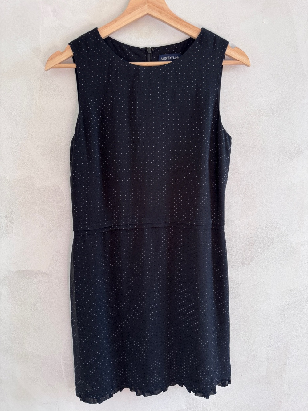 Ann Taylor - Classic Black and Cream Polka Dot Silk Mini Dress